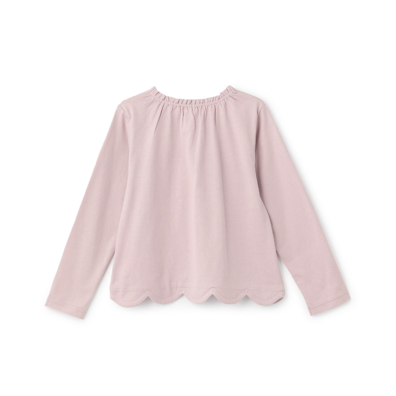 [Popular Item Restocked] [Not Available at Physical Stores] Caf&eacute; Appliqu&eacute; Embroidery Scalloped Hem Long-Sleeve T-Shirt,Ivory, large image number 1