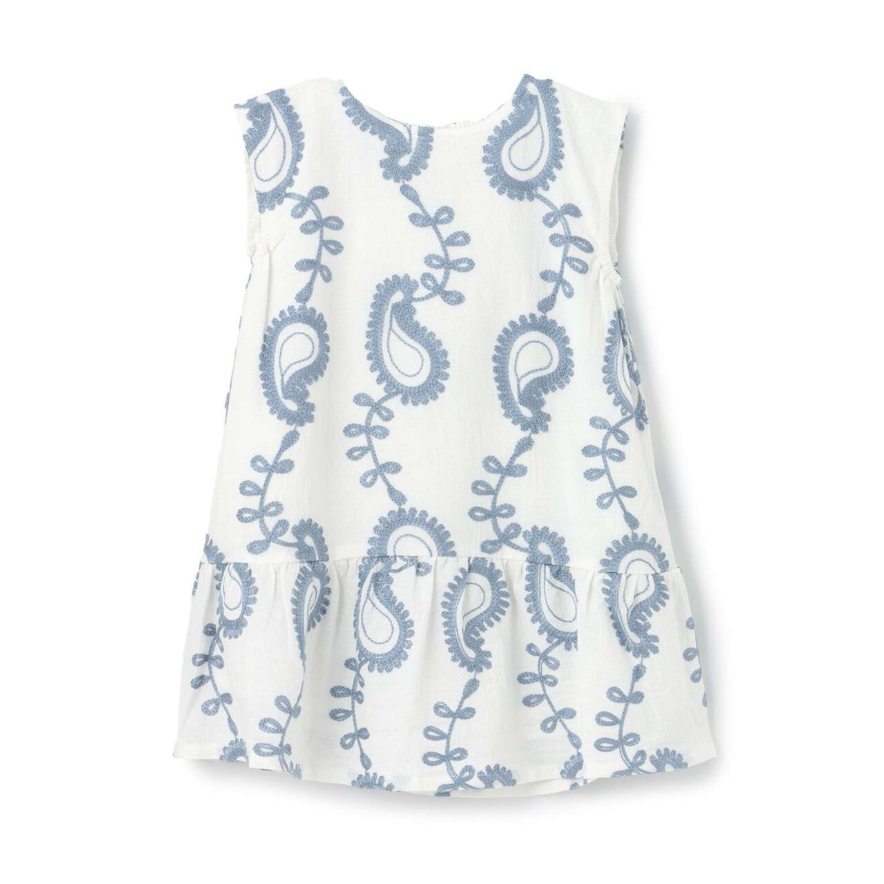 [Link] Paisley Embroidered One-Piece Dress,Cream, large image number 4