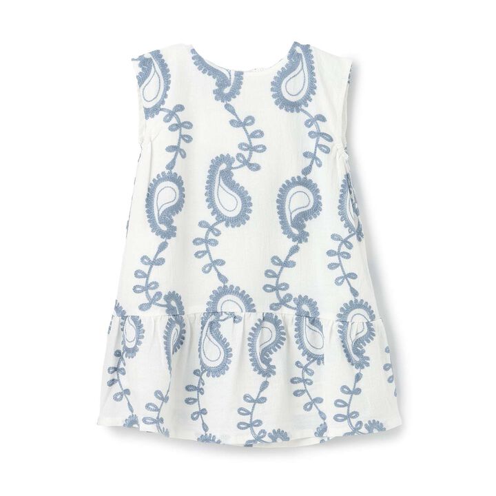 [Link] Paisley Embroidered One-Piece Dress,Cream, medium image number 4