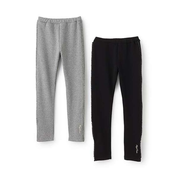 Warm Leggings with Side Frills,Black, medium image number 7