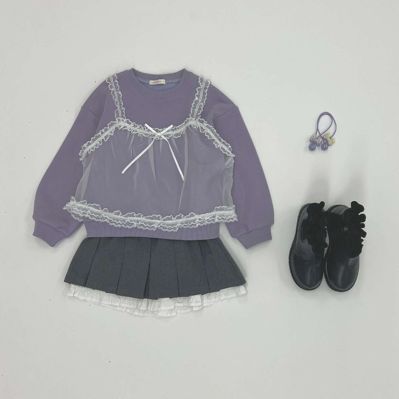 [Lycee Mine Ballet Series] Pleated Skirt (Inner Shorts Included),Charcoal gray, large image number 12