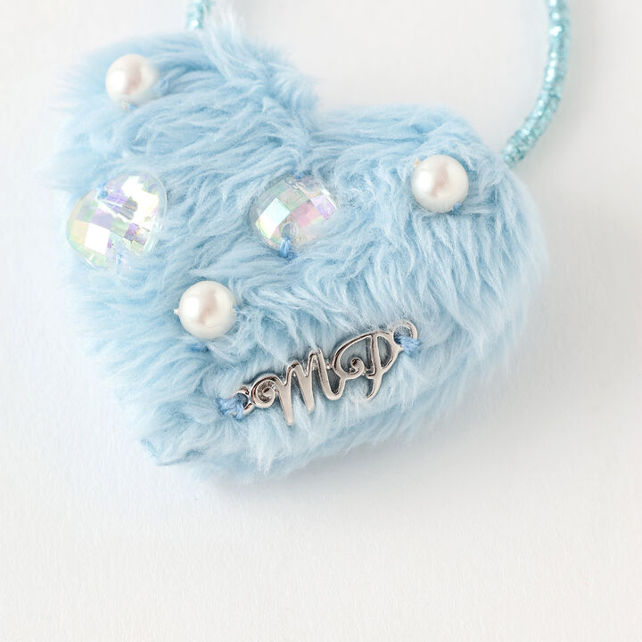 Puffy Heart Pearl Hair Ponytail Holders - Set of 2,Lavender, medium image number 3