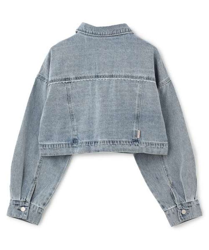 Motif Logo Denim Jacket,Deep blue, medium image number 1