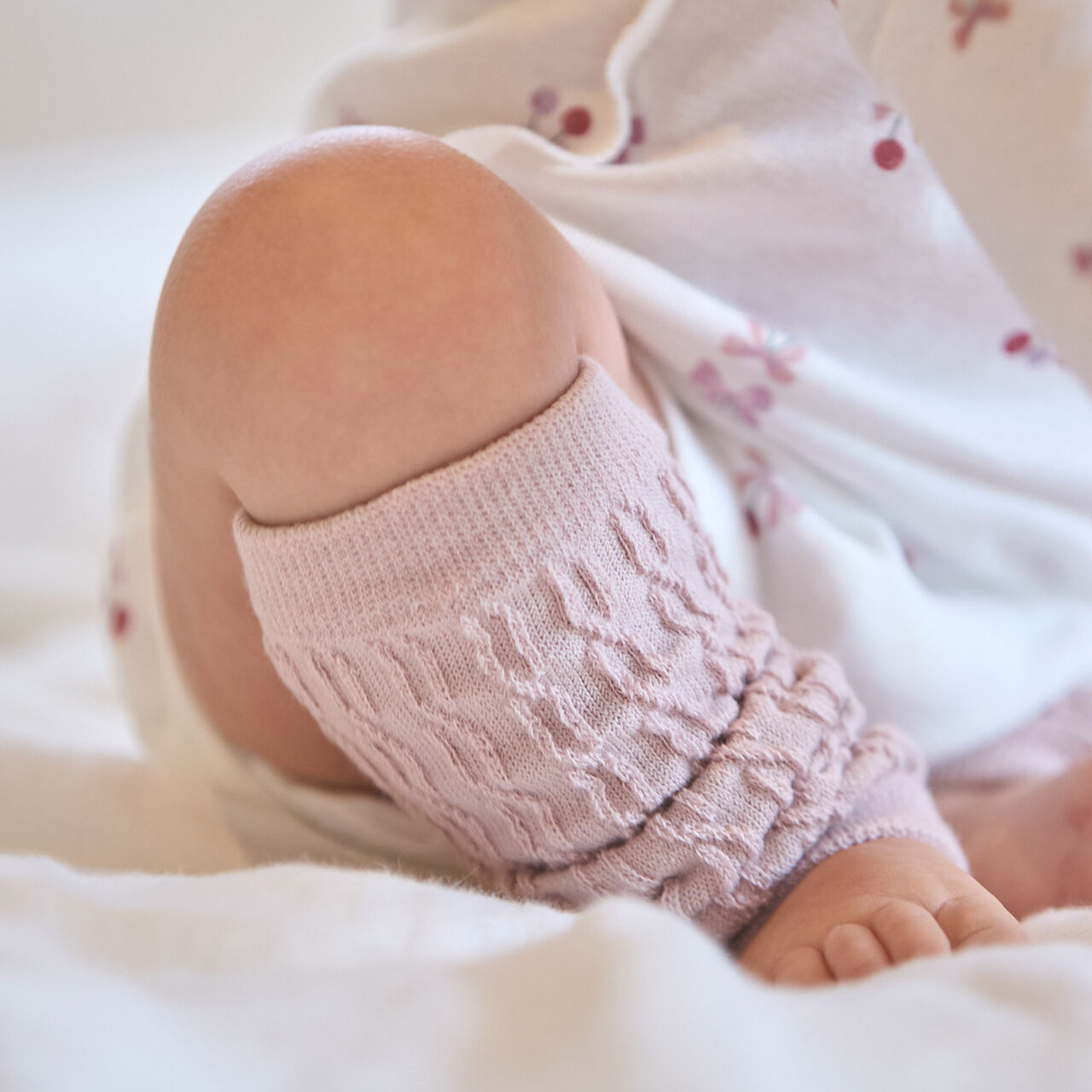 Jacquard Leg Warmers,Ivory, large image number 1