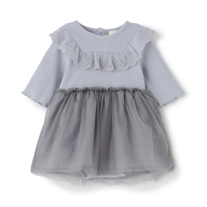 [7-Sleeve] Lace-Trimmed One-Piece Romper,Ivory, medium image number 2