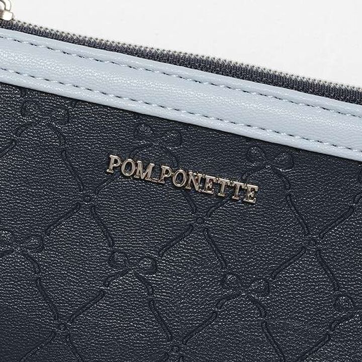 All-Over Pattern Ribbon Embossed Card Holder,Navy, medium image number 3