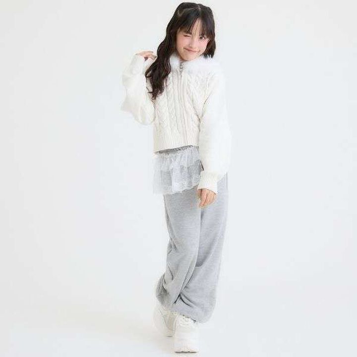 [Washable] Plush Knit Fur Zip Parka,Light pink, medium image number 10