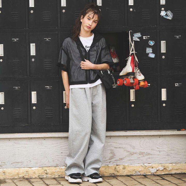 Mesh Parka & T-Shirt Set,Off white, medium image number 17