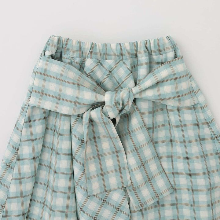 Gathered Check Shirt-Style Skirt with Inner Shorts [Kids Girls],Red, medium image number 7