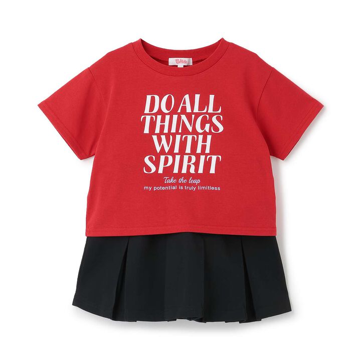 [3way Cool Touch] Logo Short-Sleeve T-Shirt & Pleated Skirt Outfit Set,Smoke white, medium image number 27