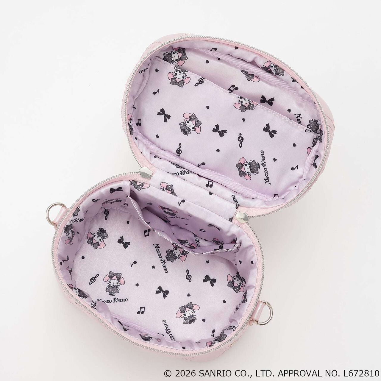[My Melody / Kuromi] Quilted Vanity 2WAY Shoulder Bag,Light pink, large image number 8