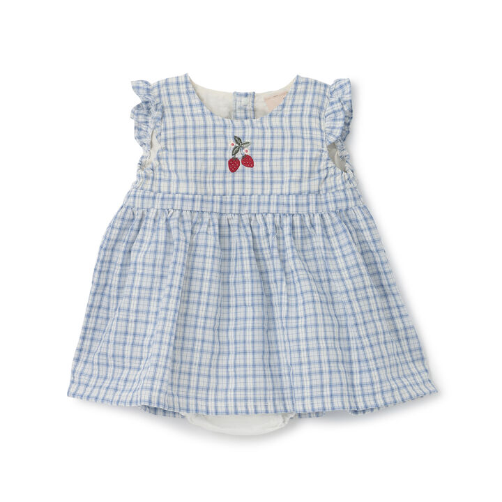 [Web Exclusive] Checkered Romper Dress / E,Yellow orange, medium image number 2