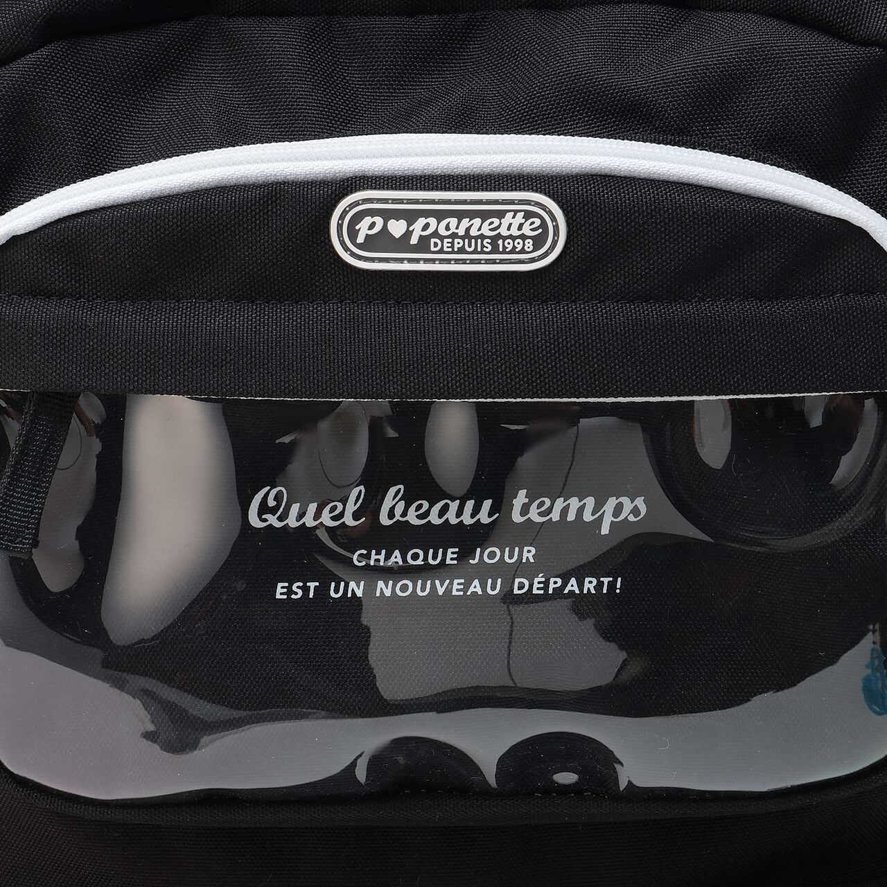 Casual Backpack with Charm,Black, large image number 2