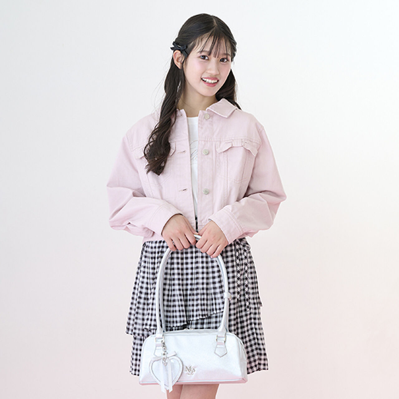 Heart Charm Long Handle Bag,Light blue, large image number 26