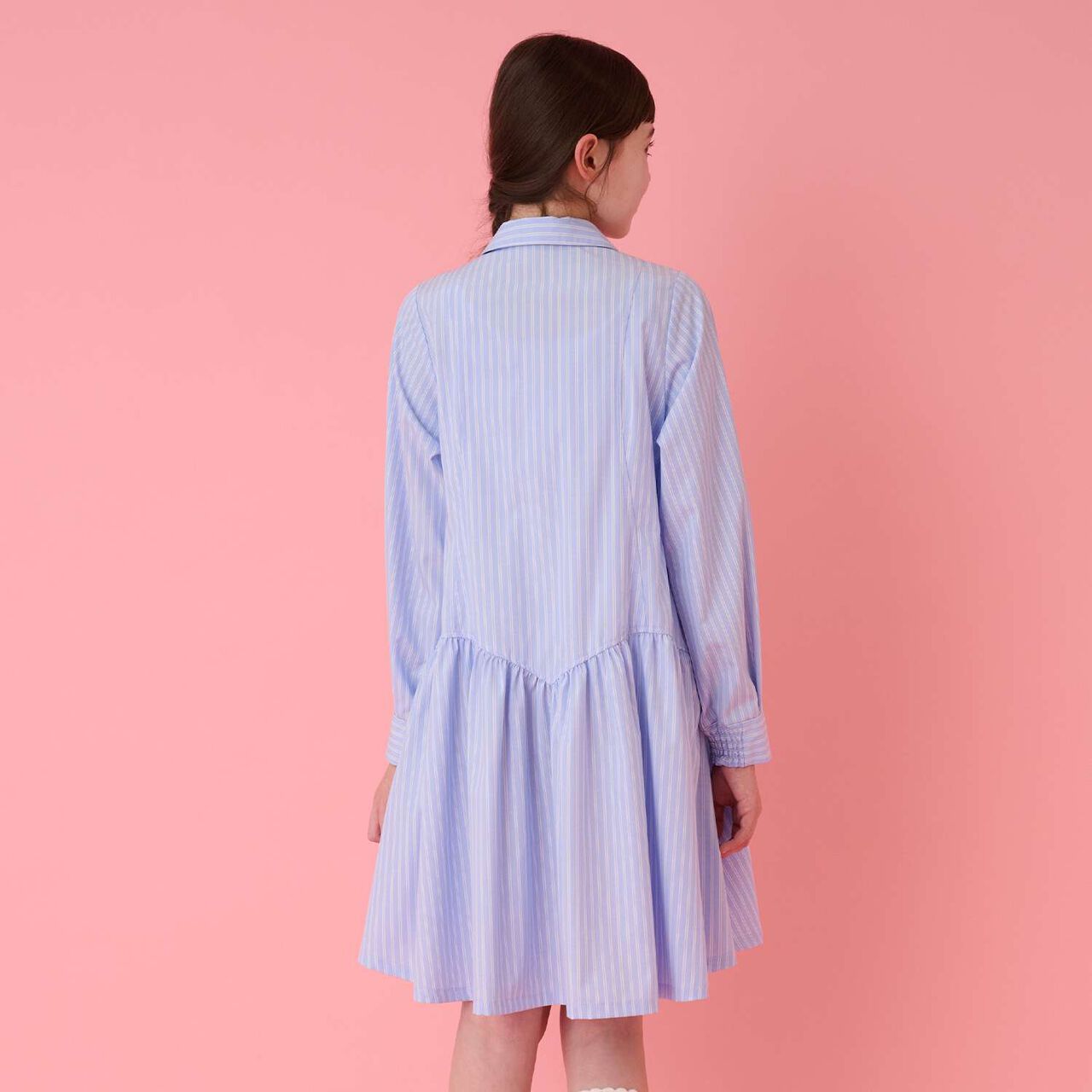 Knit Vest & Shirt Dress Set,Sax blue, large image number 20