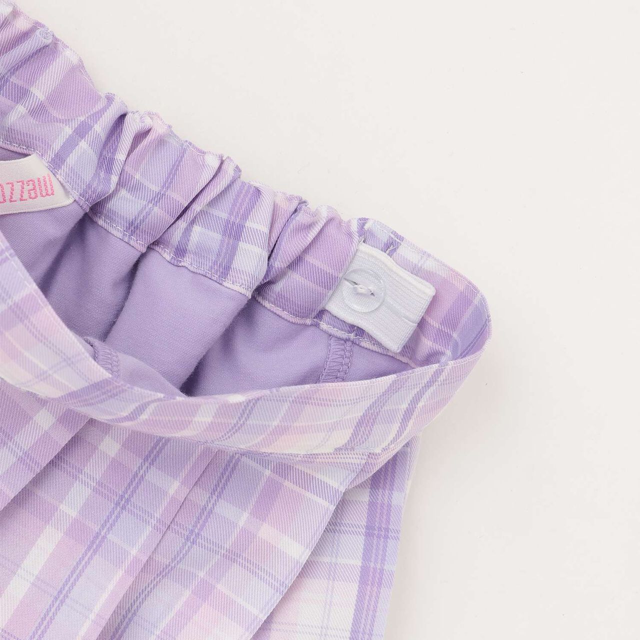 Charm-Embellished Check Pleated Skirt-Pants,Lavender, large image number 3