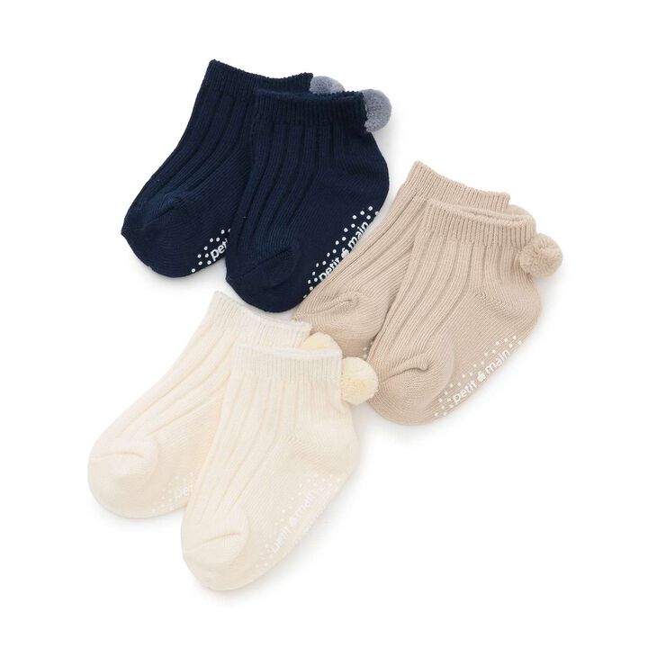 Pom-Pom Socks,Navy, medium image number 4