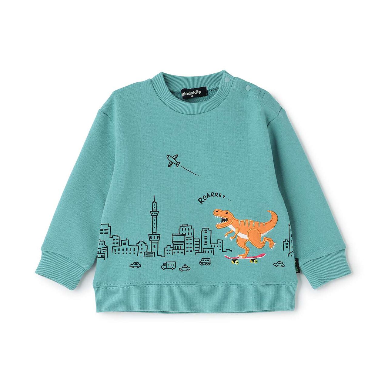 [Popular Item Restocked] [Not Available at Physical Stores] City & Dinosaur Sweatshirt,Turquoise, large image number 0