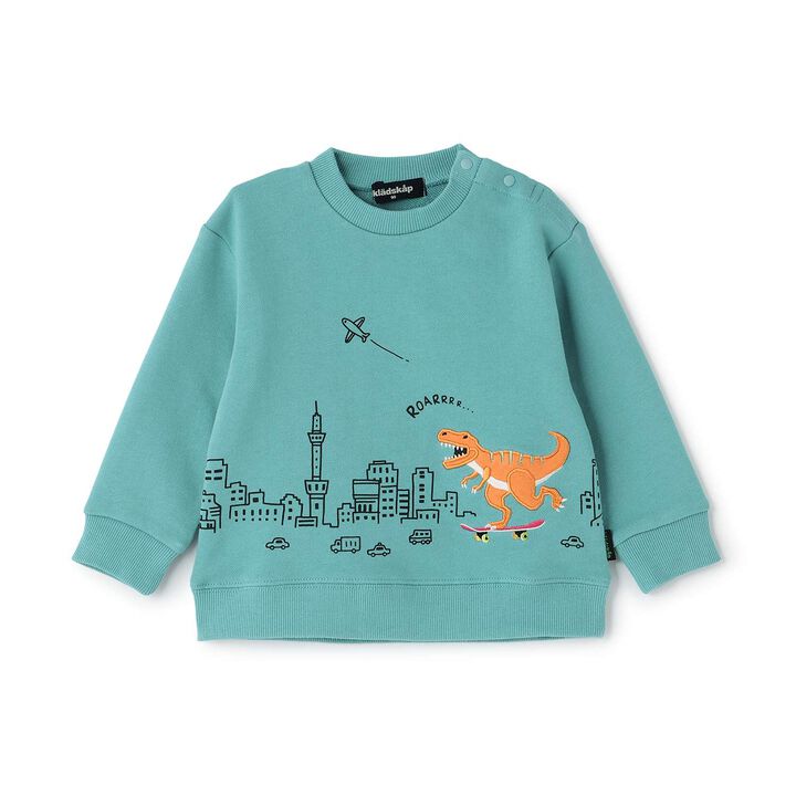 [Popular Item Restocked] [Not Available at Physical Stores] City & Dinosaur Sweatshirt,Turquoise, medium image number 0