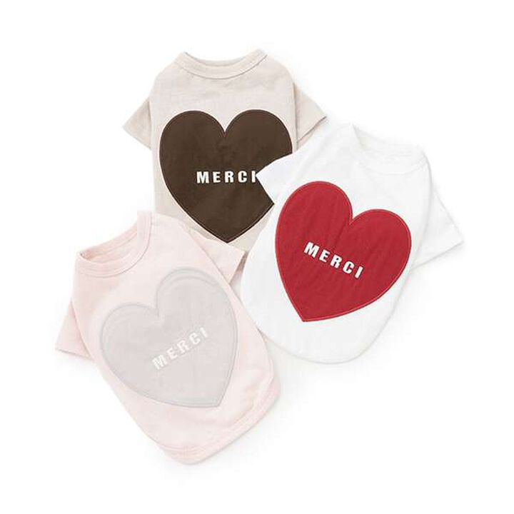 [DOG] Anti-Stain Heart Back T-Shirt,Light pink, medium image number 5