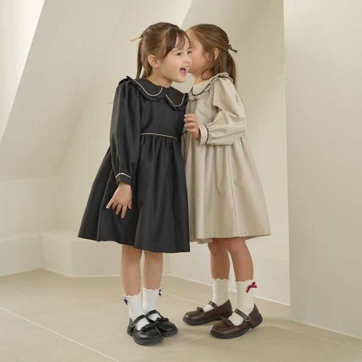 Removable Collar Occasion One-Piece Dress,Gray, medium image number 10