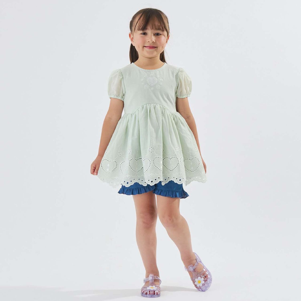 [100% Cotton] Cutwork Lace Tunic,Mint, large image number 0