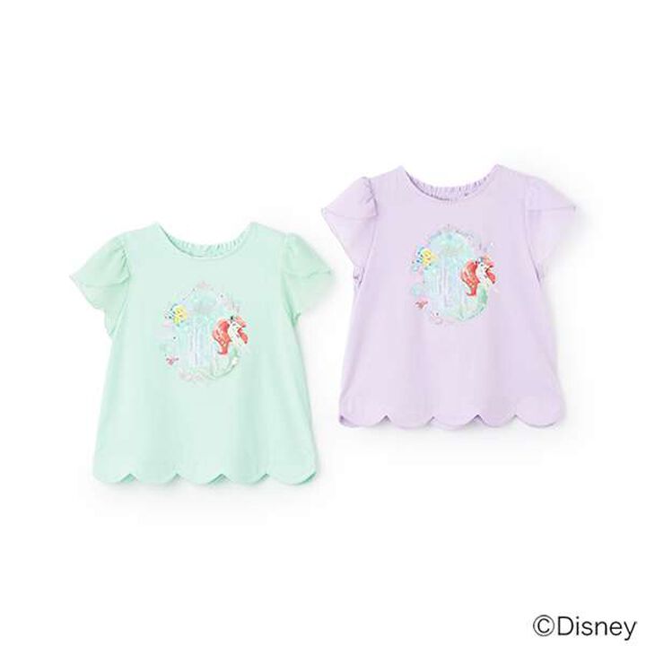 [Disney Ariel] Scalloped Hem T-Shirt,Mint, medium image number 8