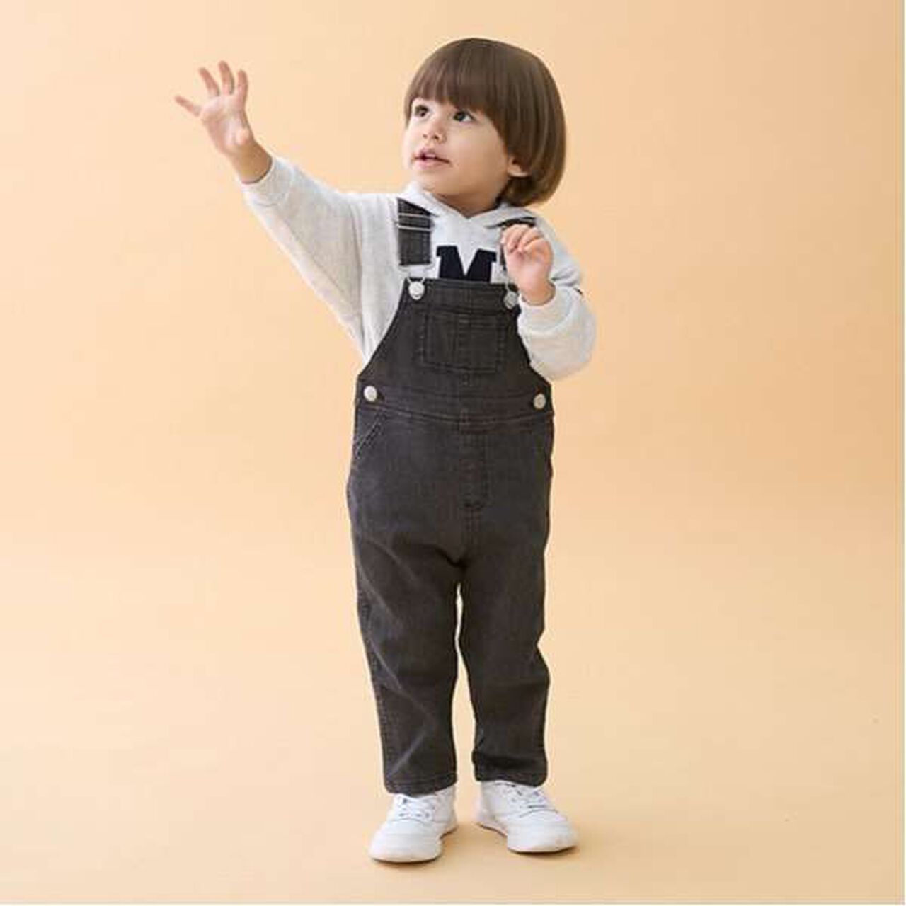 Stretch Denim Overalls,Navy, large image number 10