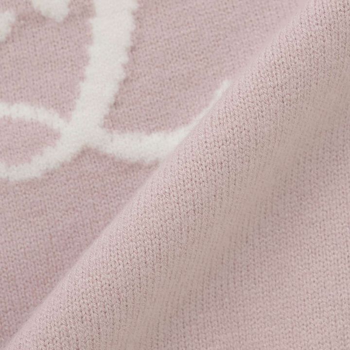 Knit Pullover with Pearl-Accent Ribbon,Light pink, medium image number 8