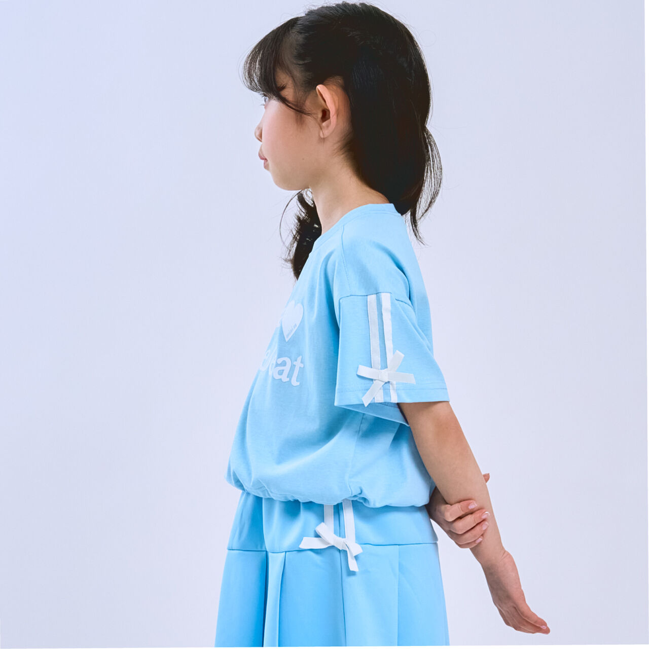 [Cool Touch] Short-Sleeve T-Shirt with Sleeve Ribbon,Red, large image number 1