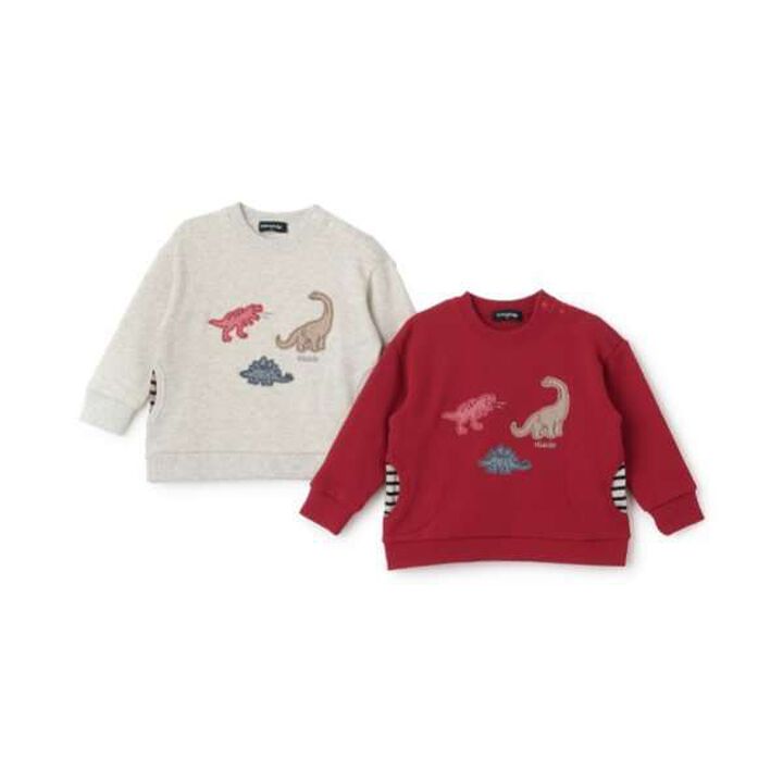 Dinosaur Appliqu&eacute; Side Pocket Sweatshirt,Milky white, medium image number 12