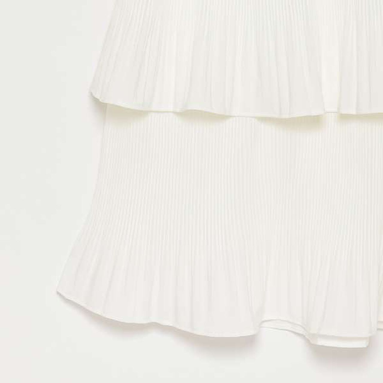 Pleated Tiered Skirt,Off white, large image number 3