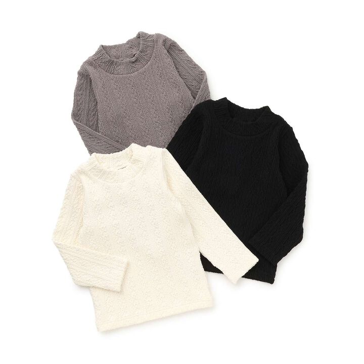 Shea Butter Jacquard High Neck Long Sleeve T-Shirt,Mocha tea, medium image number 5