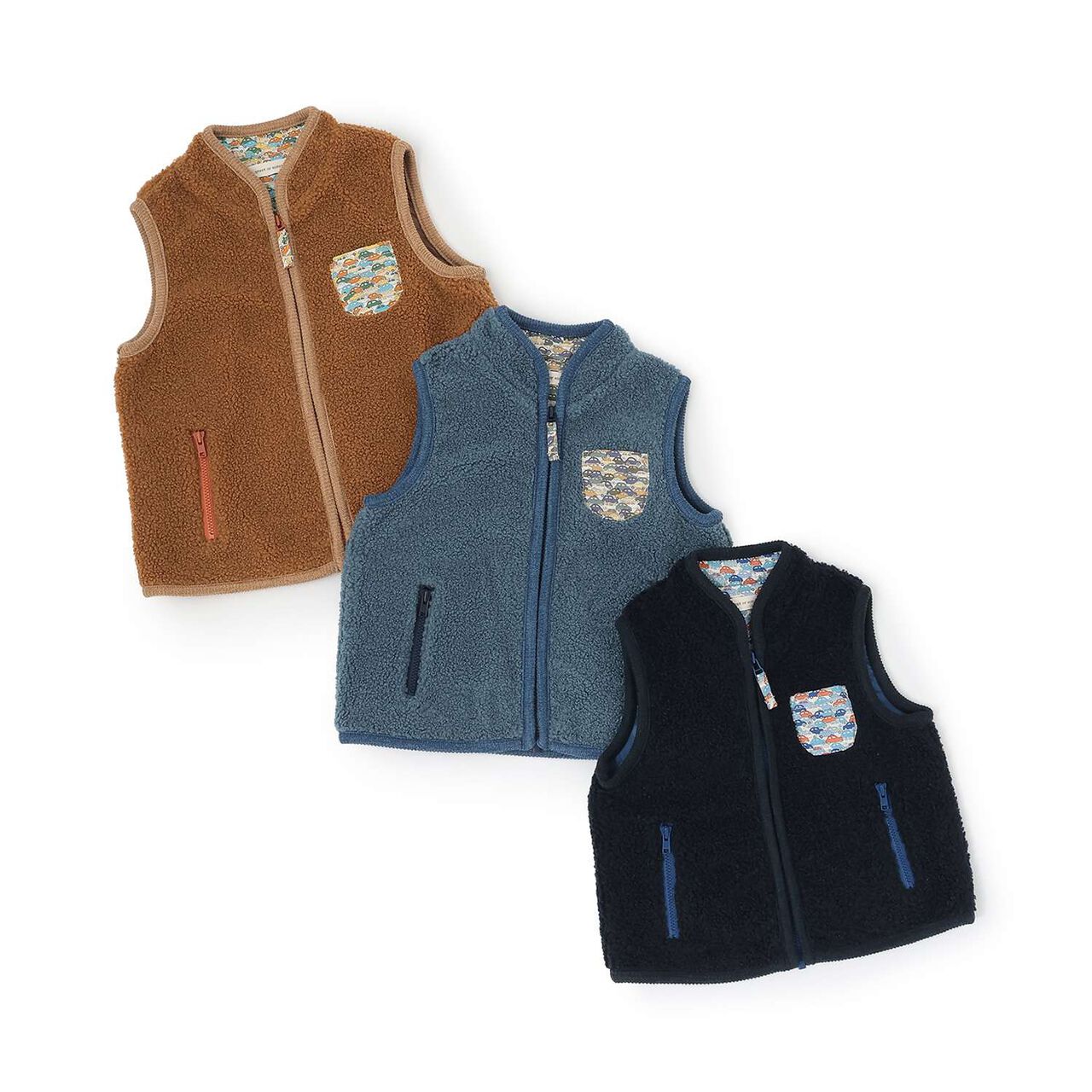 Cars Boa Fabric Vest,Navy, large image number 8