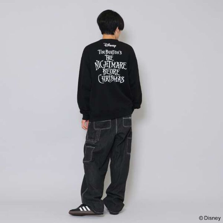 [Adult Size Available] The Nightmare Before Christmas Jack/Distressed Print Sweatshirt,Top gray, medium image number 2