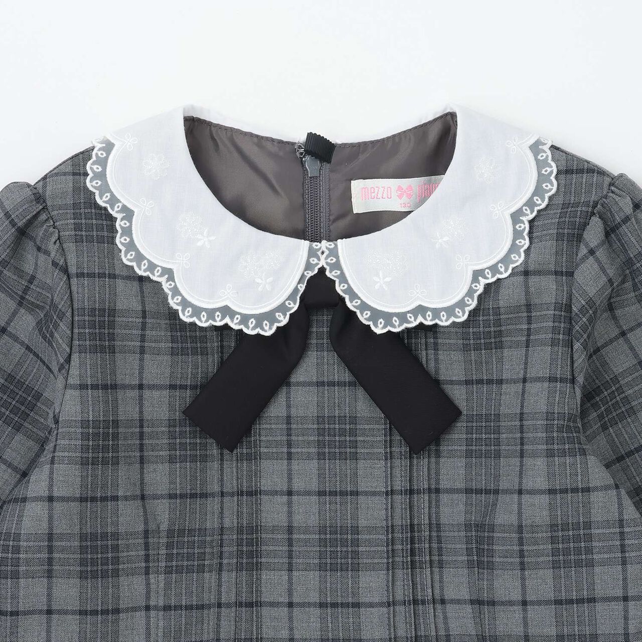 Cutwork Embroidery Collar One-Piece Dress,Navy, large image number 2