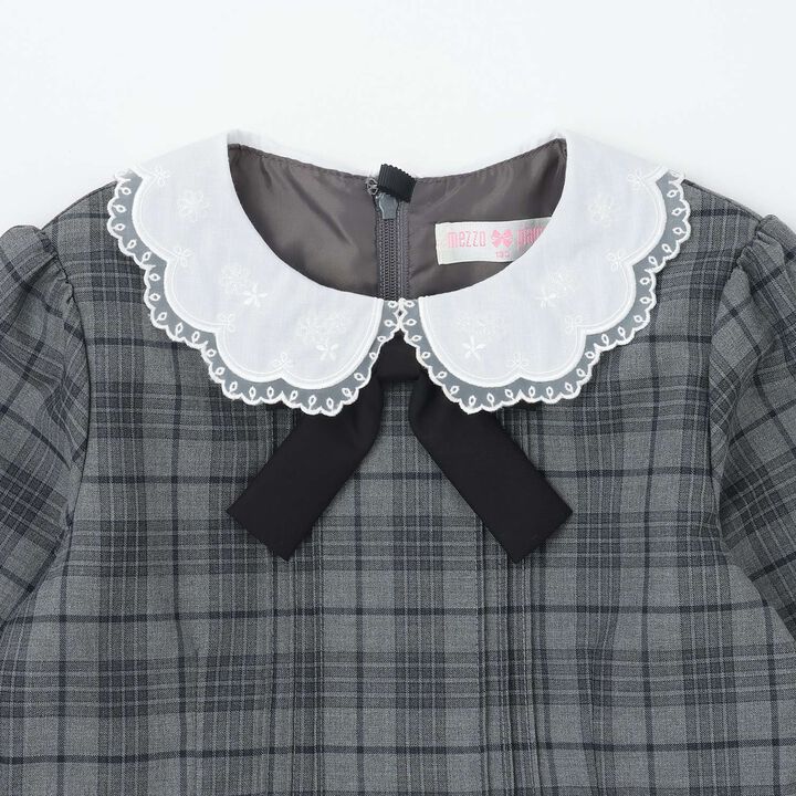 Cutwork Embroidery Collar One-Piece Dress,Navy, medium image number 2