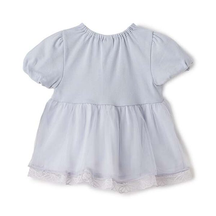 [Link] Sheer Peplum Docking T-Shirt,Light blue, medium image number 4