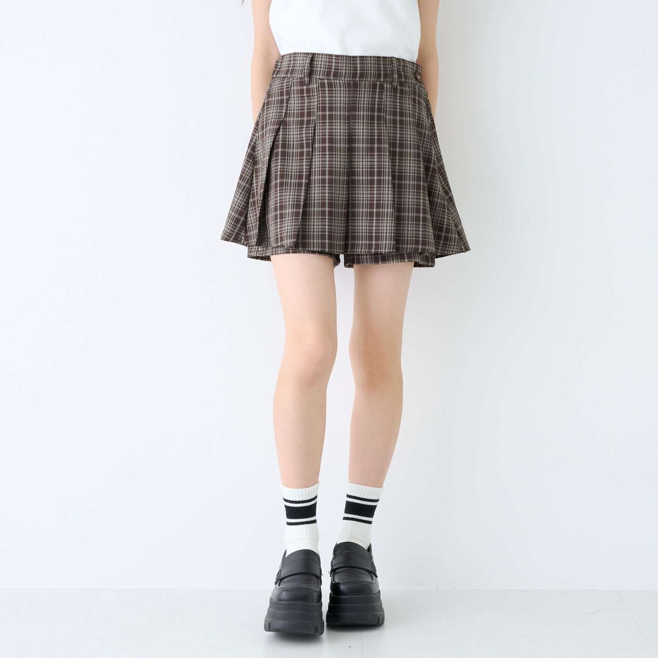 [LTXC] Stylish Flattering Micro Mini Skirt-Shorts,Brown, large image number 2