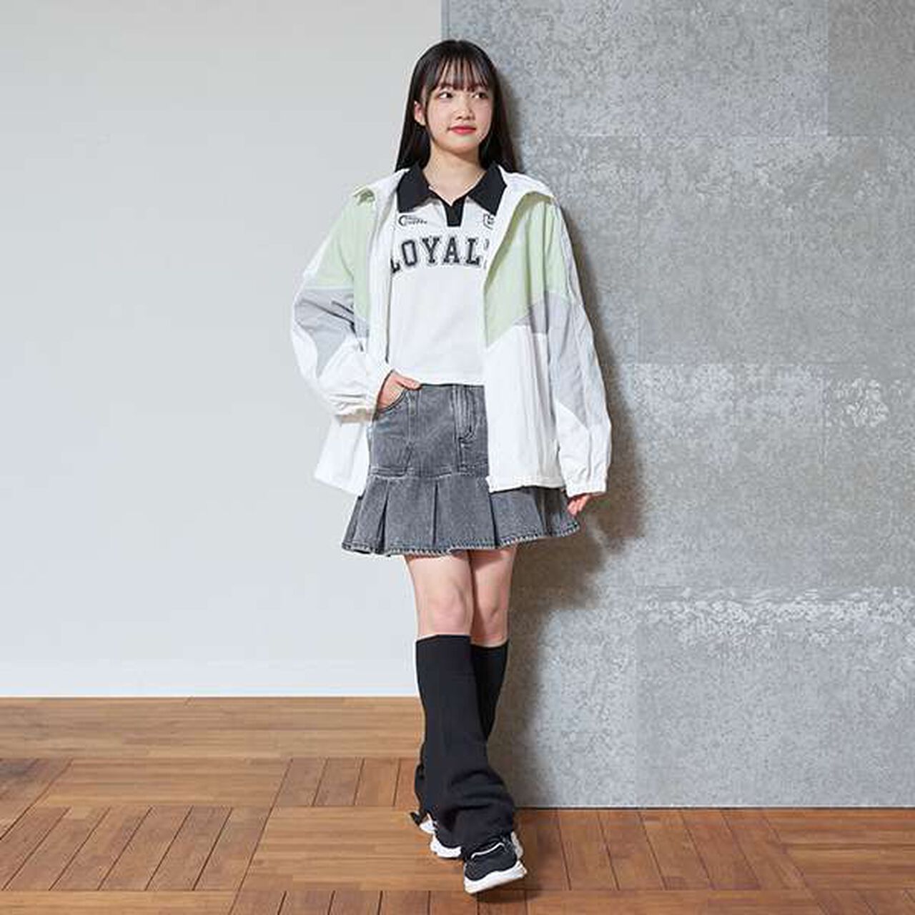 LTXC - Denim Box Pleat Skirt with Inner Shorts,Blue, large image number 8