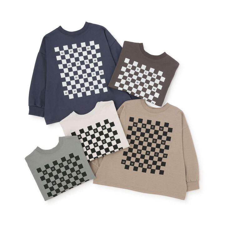 [Anti-Stain & Quick-Dry & Shape Retention] Checker Flag Printed T-Shirt [MNCM],Navy, medium image number 13