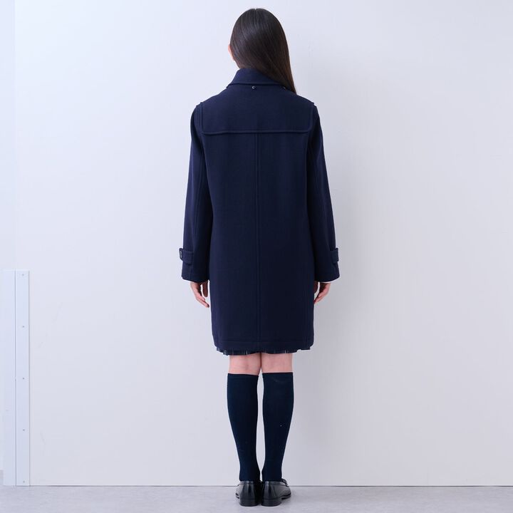 [Graduation Attire] Lightweight Quilted Lined Long Duffle Coat,Navy, medium image number 10