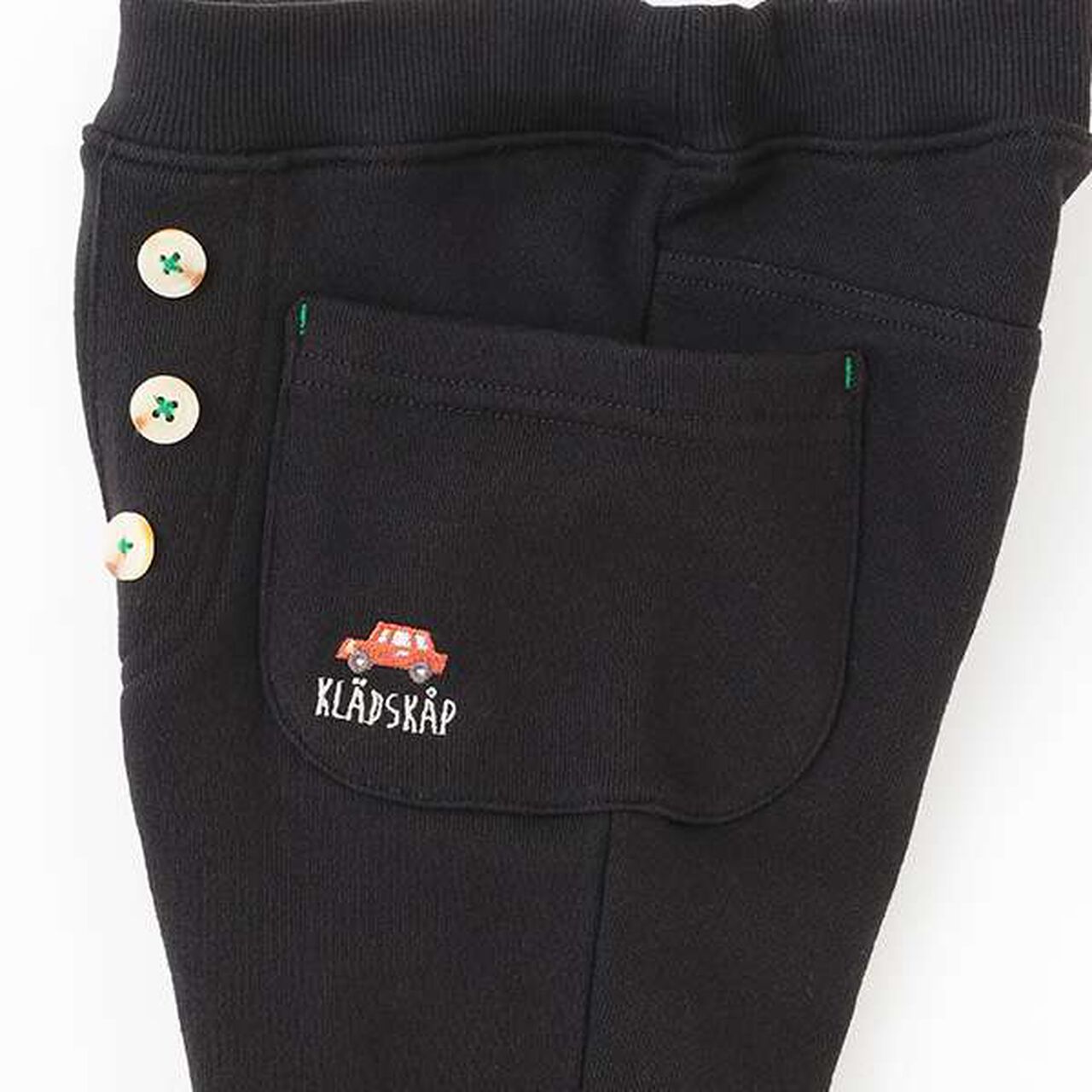 Car Embroidery Long Tapered Pants,Black, large image number 5