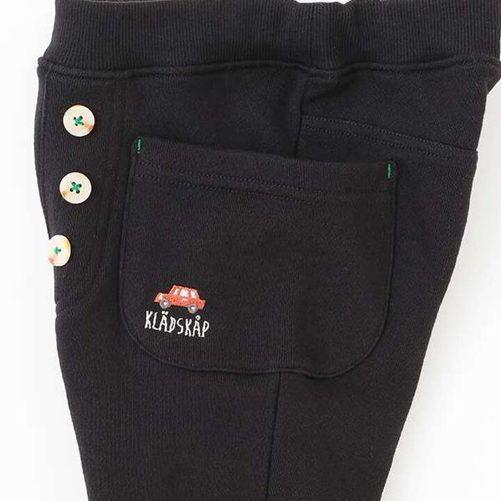 Car Embroidery Long Tapered Pants,Black, medium image number 5