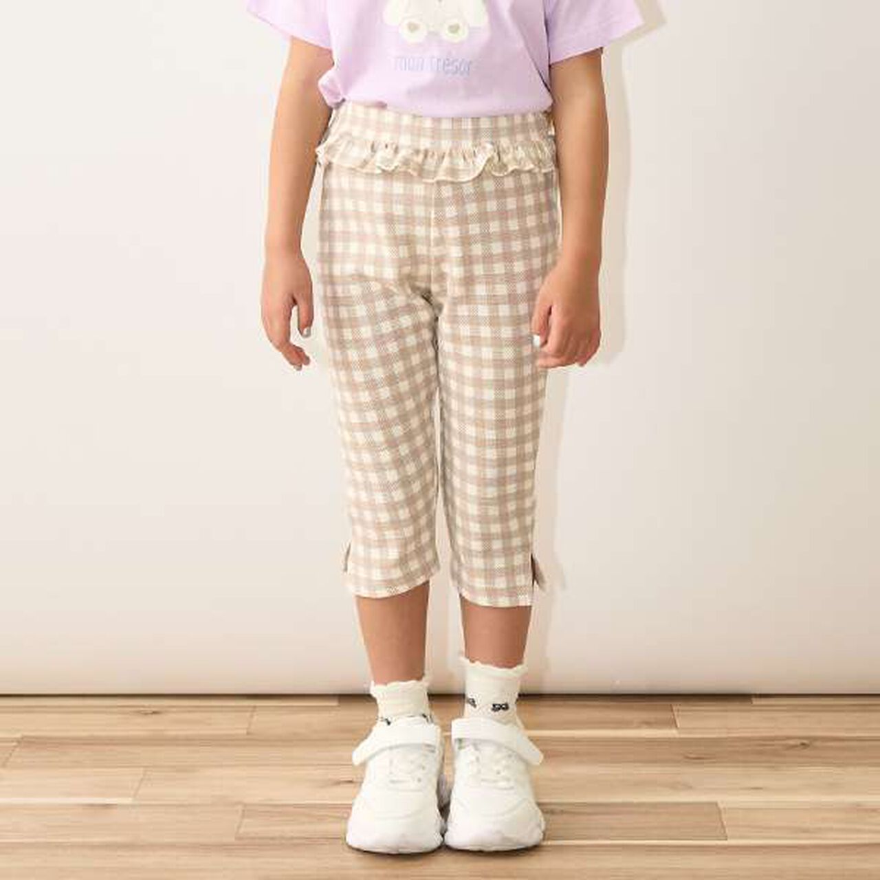 Tomo Pants Side Slit 7/8 Capri Pants,Beige, large image number 0