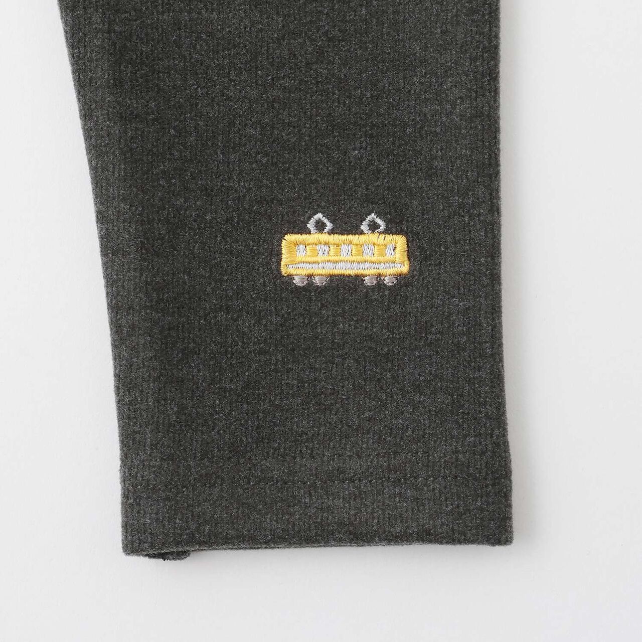 Train-Themed Long-Length Belly Band Leggings,Charcoal gray, large image number 4