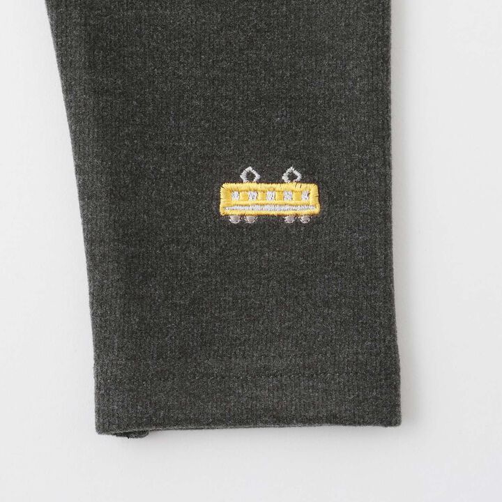 Train-Themed Long-Length Belly Band Leggings,Charcoal gray, medium image number 4