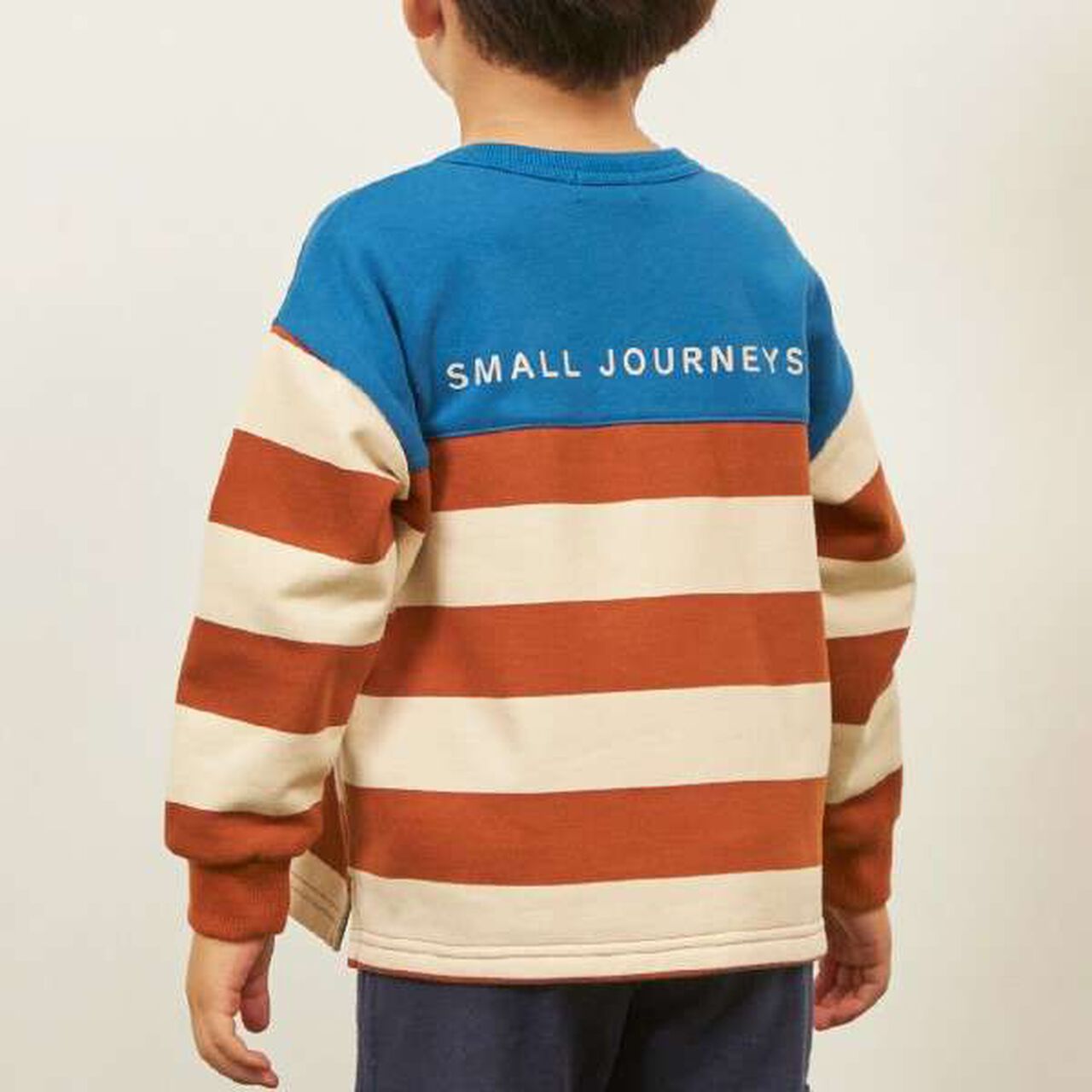 KP Boy Stripe Pattern Color Block Sweatshirt [90-140],Camel, large image number 7