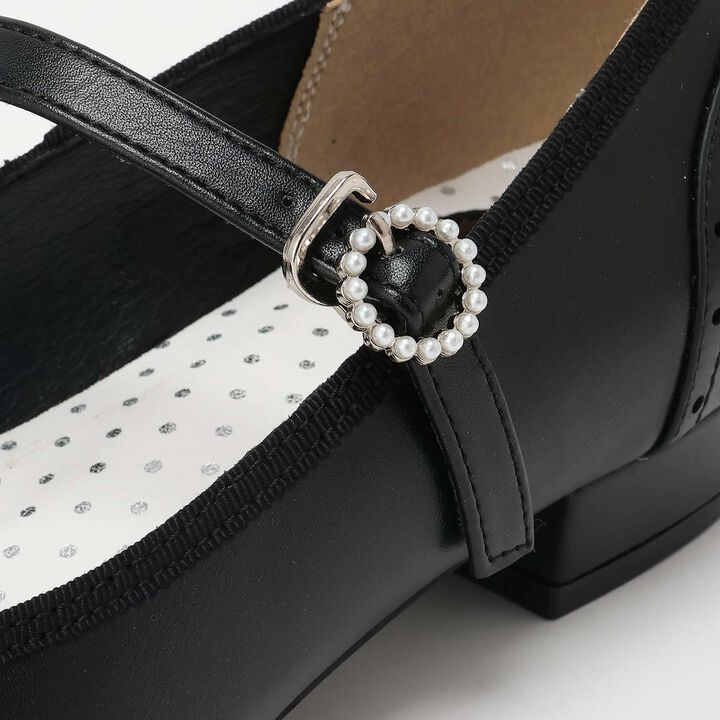 Jeweled Buckle Strap Shoes,Black, medium image number 8