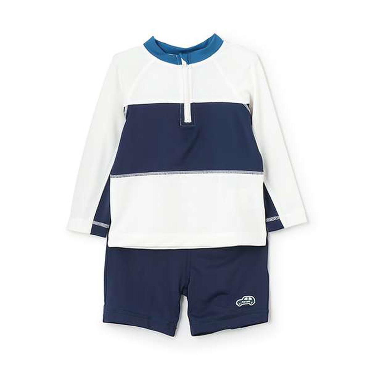 [SWIM] Bi-Color Outfit Set Swimwear for Boys,Navy, large image number 0
